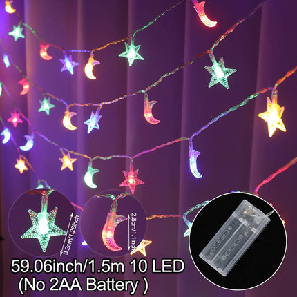 Wayfun Eid Mubarak Moon Star Light String for Ramadan Decor by zapcart