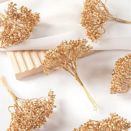 6pcs Artificial Plants Plastic Brooch Scrapbook Wedding Decorative Flowers by zapcart