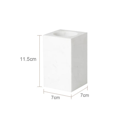 Volakos White Natural Marble Bathroom Set Soap Dispenser Soap Dish Toilet Brush Tissue Box Tray Bathroom Accessories by zapcart