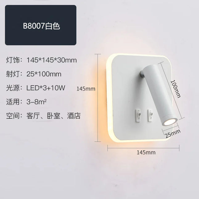 LED Wall Mounted Reading Light with Switch And USB Port Rotatable Bedside Wall Lamp Wall Sconce Spotlight for Bedroom by zapcart