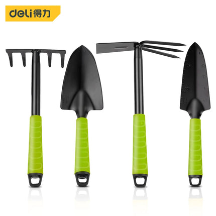 Deli Gardening Tool Sets Shovel Hoe Harrow 1/3/4 Pcs with PP Coated Handle,Garden Lawn Farmland Transplant Gardening Bonsai Tool by zapcart