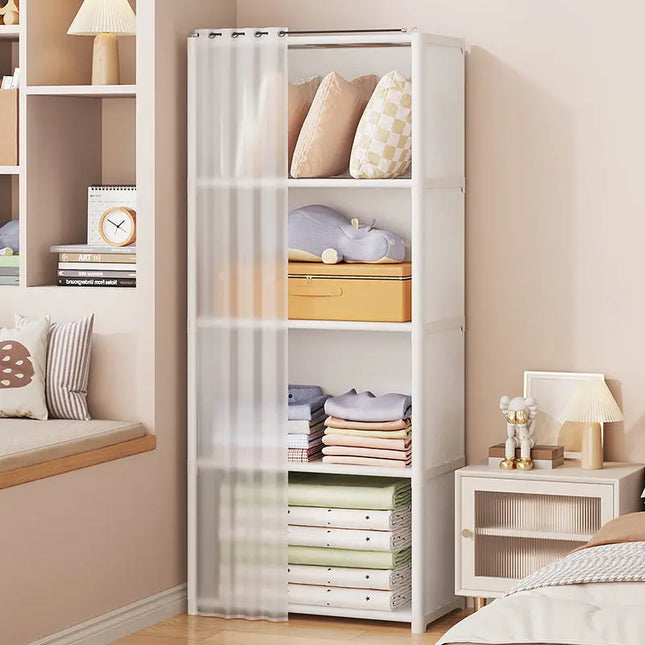 Dustproof Simple Wardrobe Home Bedroom Dormitory Plastic Multi-Layer Clothing Quilt Toys Books Debris Storage Cabinet by zapcart