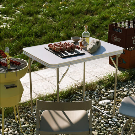 Folding Picnic Table Outdoor,Folding computer table for Homework Compact Handy Camping Table Garden Party BBQ,Multi-Purpose by zapcart