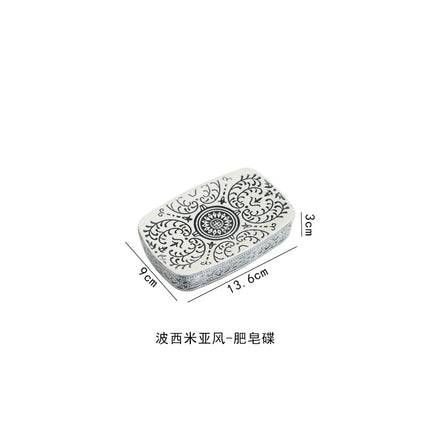 Modern Ceramic Lotion Bottle Soap Dish Toothbrush Holder Bathroom Set Flower Texture Porcelain Shampoo Bottling Soap Dispenser by zapcart
