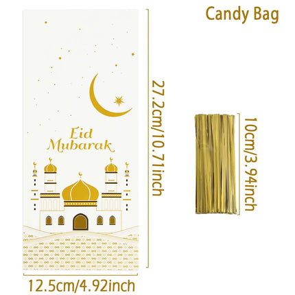 Eid Mubarak Gift Cookie Bags With Straps for Ramadan Decor by zapcart