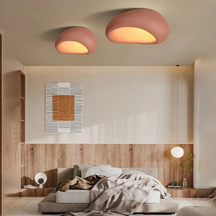 Minimalist Stucco Textured Pebble Stone Plaster Ceiling Light by zapcart