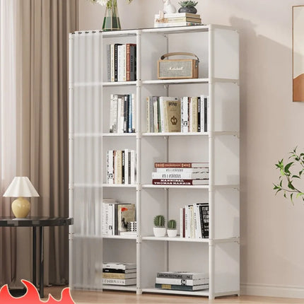 Simple Bookshelf Floor Standing Storage Rack Multi-layer Storage Cabinet Dust-proof Bookshelf Children's Clothing Storage Rack by zapcart