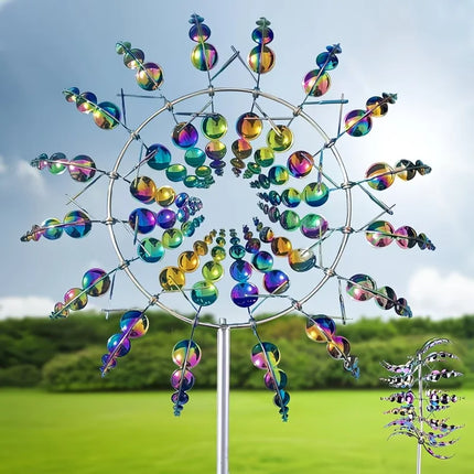 Metal Windmill Creative Courtyard Garden Lawn Decoration Wind Collector Magical Kinetic Energy Metal Windmill Rotator by zapcart