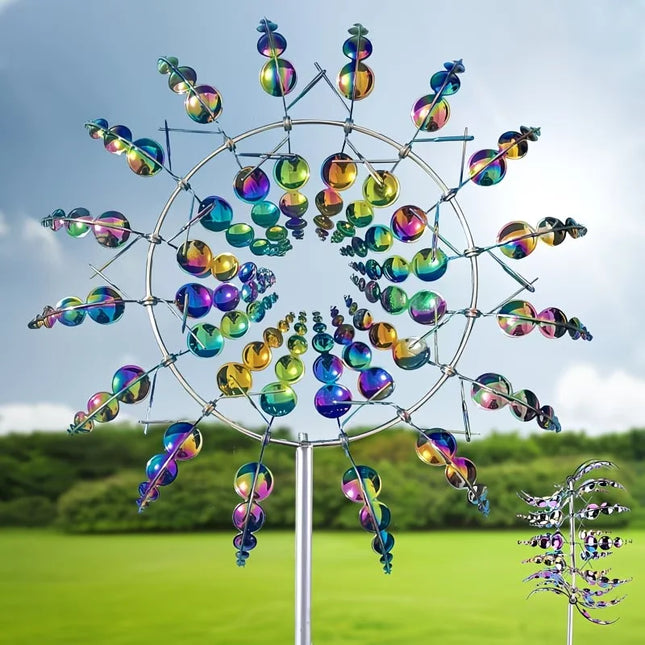 Metal Windmill Creative Courtyard Garden Lawn Decoration Wind Collector Magical Kinetic Energy Metal Windmill Rotator by zapcart