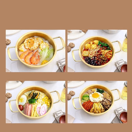 1PC Korean Instant Noodle Pot Bowl Stainless Steel Soup Pot Induction Cooker One Person Food Korean Ramen Pot by zapcart