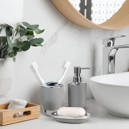 Bathroom Accessories, 8 Piece Bathroom Accessories Set with Trash Can, Toothbrush Holder and Cup, Soap Dispenser and Dish by zapcart
