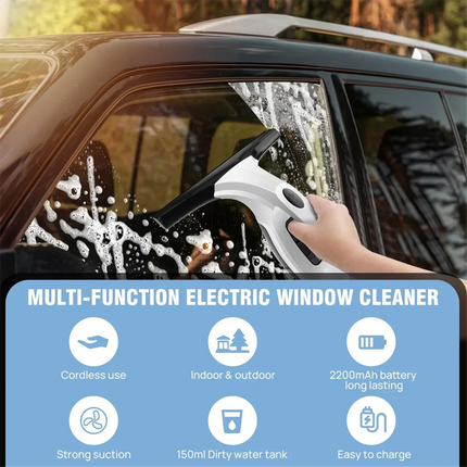 Rechargeable Cordless Window Vacuum Cleaner with Squeegee 150ml Water Tank for Glass Mirror Tile Cleaning Home Use Portable by zapcart