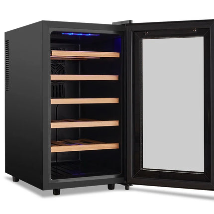 18 Bottle Wine Cooler Refrigerator , Quiet Freestanding Wine Fridge for Home/Office, 12℃-18℃ Adjustable Temperature,Glass Door by zapcart