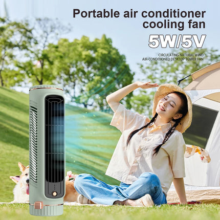 Household Desktop Tower Fan Portable Air Conditioner Fan Circulating Fan USB Charging Air Cooling Electric Fan for Room Home by zapcart