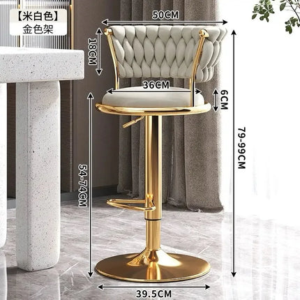 Bar Chair Nordic Tall Counter Furniture Gold Velvet Back Luxury Kitchen Leather Modern High Stool Bar Chairs كراسي بار Stool by zapcart