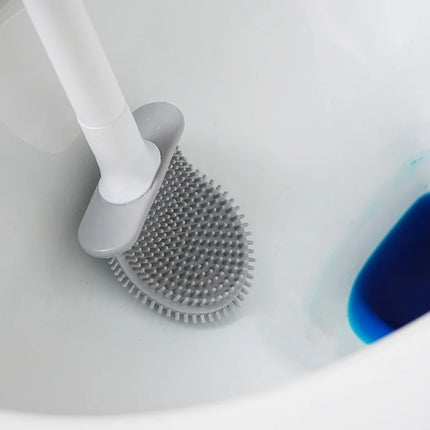 1PC Silicone Wall-Mounted Long-Handled Toilet Brush - Durable And Easy to Clean Bathroom Cleaning Accessory for Toilet Hygiene by zapcart
