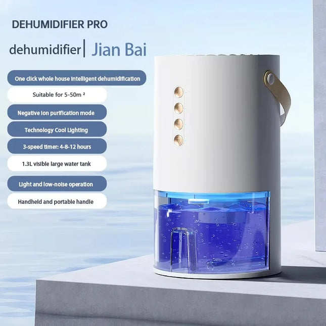 Smart Dehumidifier Negative Ions Eliminate Damp Mold And Moisture Energy-Saving Timer Air Dryer Air Purifier Bedroom Wardrobe by zapcart
