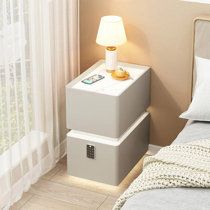 Wireless Charging Smart Bedside Table Modern Solid Wood Drawer Cabinet Floating Narrow Nightstand Minimalist Bedside Storage by zapcart