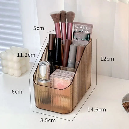 High Quality Plastic Makeup Organizer Transparent Lightweight Versatile Storage Box 3/4-Slot Washable Vanity Case by zapcart