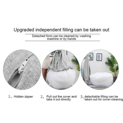 Lazy Sofa Cover Bean Bag Lounger Chair Sofa Seat Living Room Furniture Without Filler Beanbag Sofa Bed Pouf Puff Couch Tatami by zapcart