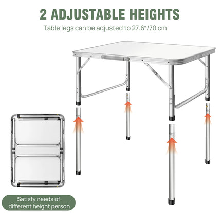 75CM Portable Adjustable Aluminium Alloy Folding Table, 2.5FT Table for Homework Compact Handy Camping Table Garden Party BBQ by zapcart