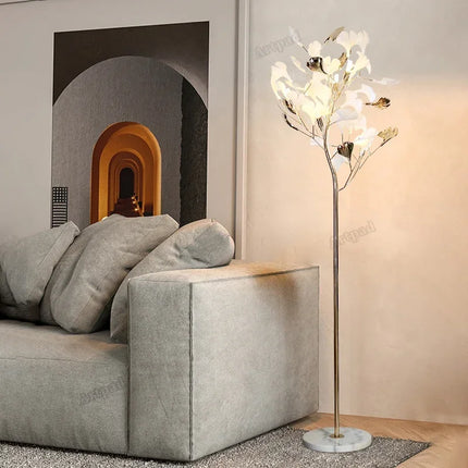 Artpad Nordic Floor Lamp Ginkgo Leaf Modern Bedroom Lamp by zapcart