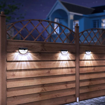 2PCS Solar Wall Lamp, 6LEDs Outdoor Waterproof Solar Light Warm White, for Yard, Garage, Garden, Porch, Fence, Driveway, Railing by zapcart