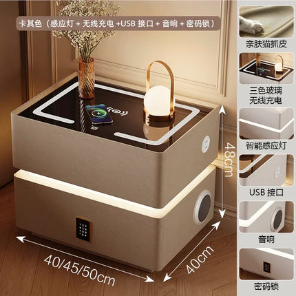 Floating LED Bedside Table Smart Nightstand with Wireless Charging Luxury Modern 2-Tier Storage Drawer Compact Bedroom Furniture by zapcart