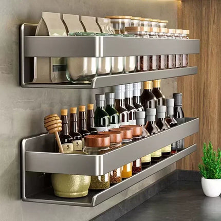 Multifunctional Item Shelf Hooks Metal Wall-Mounted Spice Rack Condiment Storage Organizer Rack Organizer Kitchen Accessories by zapcart