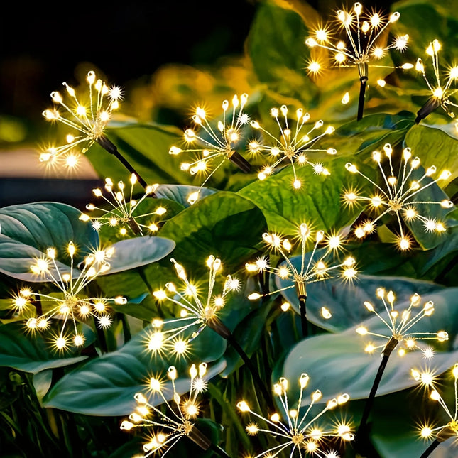 1/2/4pcs Solar Firework Lights Warm White Light Suitable for Garden Lawn Camping Steps Greenway Courtyard Decoration Lawn Lights by zapcart