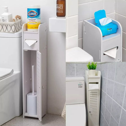 DayPlus Bathroom Floor Cabinet Home Storage Cabinet with Doors and Shelves, Home Furniture Unit, 16 x 15 x 80 cm by zapcart
