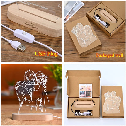 Personalized Photo Lamp Gift for 3D Night Light Custom Picture Text Wedding Day Anniversary Gift Valentine's Day Gift by zapcart