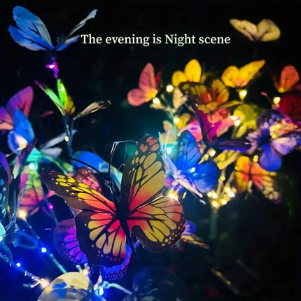 1pc Solar Garden Butterfly Lights Outdoor Waterproof Decorative Lamp Festival Garden Lights For Yard Garden Yard Path Decoration by zapcart