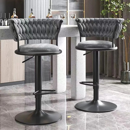 Bar Chair Nordic Tall Counter Furniture Gold Velvet Back Luxury Kitchen Leather Modern High Stool Bar Chairs كراسي بار Stool by zapcart
