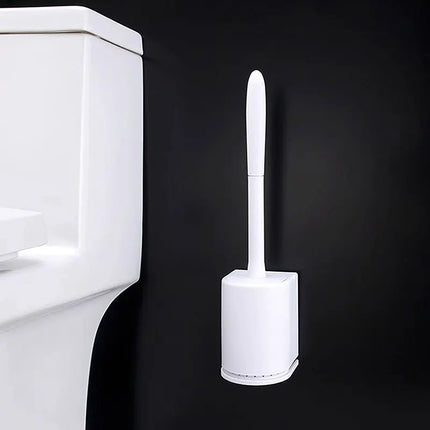 1 piece toilet brush set with no dead corners, long handle toilet brush, no need for punching holes, soft bristles for cleaning by zapcart