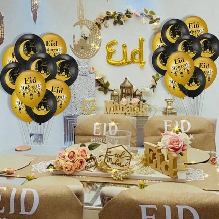 FENGRISECN Eid Mubarak Banner Plates Ramadan Tableware Kit by zapcart