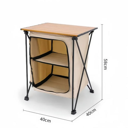 Outdoor Folding Table Portable Camping Picnic Lightweight Multi-functional Storage Rack Cooking Cabinet BBQ Hiking Equipment by zapcart