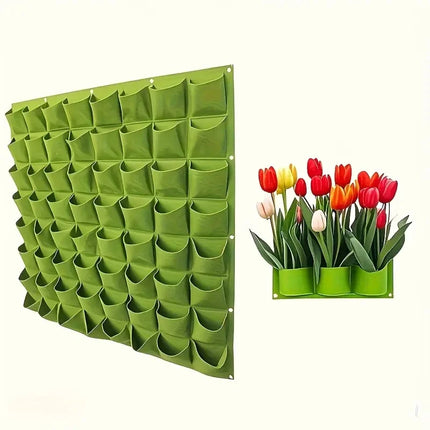 18-Pocket Vertical Garden Planter, Wall-Mounted Bag for Balcony/Patio. Grow herbs & vegetables indoors/outdoors. Space-saving. by zapcart