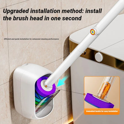 JOYBOS Wall Hanging Toilet Cleaning WC Brush Set with Holder Built-In Brushes Head Long Handle Wc Toilet Bowl Cleaner Tool by zapcart