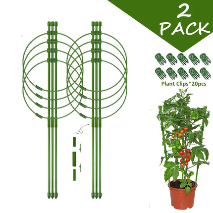 90cm Adjustable Tomato Cage 36 inches Plant Support Cages Cucumber Trellis for Climbing Plants 4 Adjustable Rings and Plant Clip by zapcart