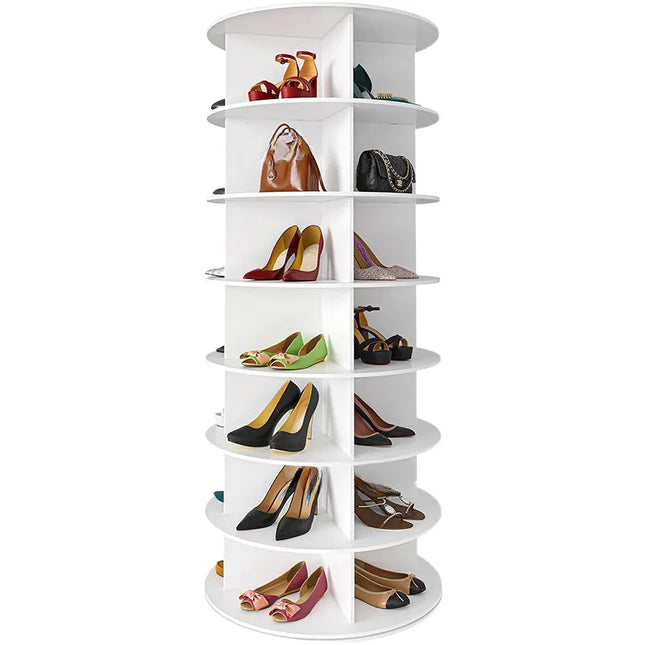 Smart Intelligent Full-Height 360 Degree Rotating DIY Wood Shoe Rack Cabinet Mirror Door Modern Home Furniture for Hallway by zapcart