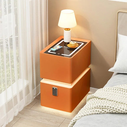 Wireless Charging Smart Bedside Table Modern Solid Wood Drawer Cabinet Floating Narrow Nightstand Minimalist Bedside Storage by zapcart