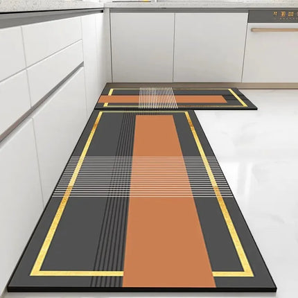 Pvc Kitchen Carpet Non-slip Oil-proof Rug Waterproof Leather Floor Mat Modern Long Strip Carpets Alfombra De Cocina 주방 미끄럼 방지 카펫 by zapcart