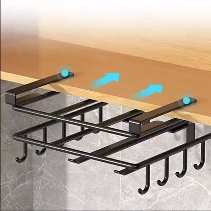 Under Cabinet Kitchen Organizer Rack With Hooks For Paper Towels Home Cooks by zapcart