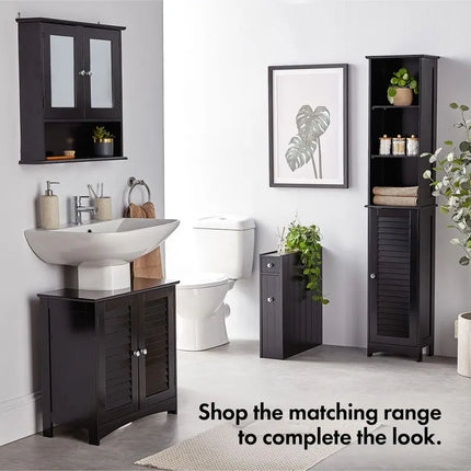 Under Sink Bathroom Cabinet Black Under Sink Storage for Bathroom Freestanding Under Basin Cabinet with 2 Internal Shelves amp by zapcart
