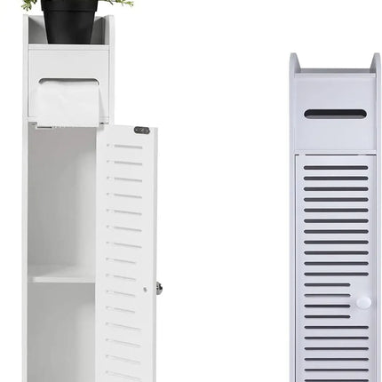 DayPlus Bathroom Floor Cabinet Home Storage Cabinet with Doors and Shelves, Home Furniture Unit, 16 x 15 x 80 cm by zapcart