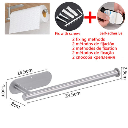 Adhesive Toilet Paper Holder Kitchen Roll Towel Rack Napkin Dispenser Absorbent Stand Tissue Hanger Bathroom Accessories by zapcart