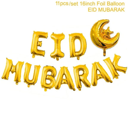 FENGRISECN Eid Mubarak Banner Plates Ramadan Tableware Kit by zapcart