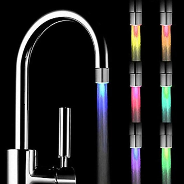 7-Color Change Automatically LED Water Faucet Light Water Stream Color Changing Faucet Tap Sink Faucet for Kitchen and Bathroom by zapcart