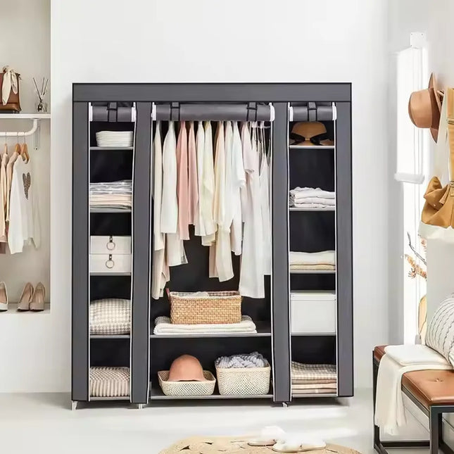 150*45*175cm Clothes Wardrobe Clothes Organizer Non-Woven Fabric Wardrobe Storage Cupboard for Bedroom Storage Shelves by zapcart